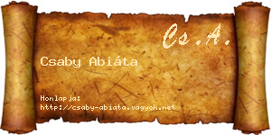 Csaby Abiáta névjegykártya